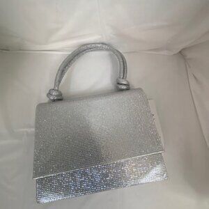 Alessia Rhinestone Covered Silver Bag/Purse (NEW)